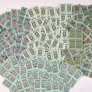 25 blocks S&H savings stamps 100 green trading stamps in blocks of 4 Vintage paper art supplies ephemera lot collage journal
