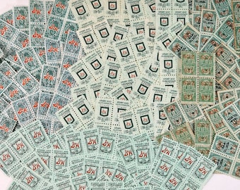 25 blocks S&H savings stamps 100 green trading stamps in blocks of 4 Vintage paper art supplies ephemera lot collage journal