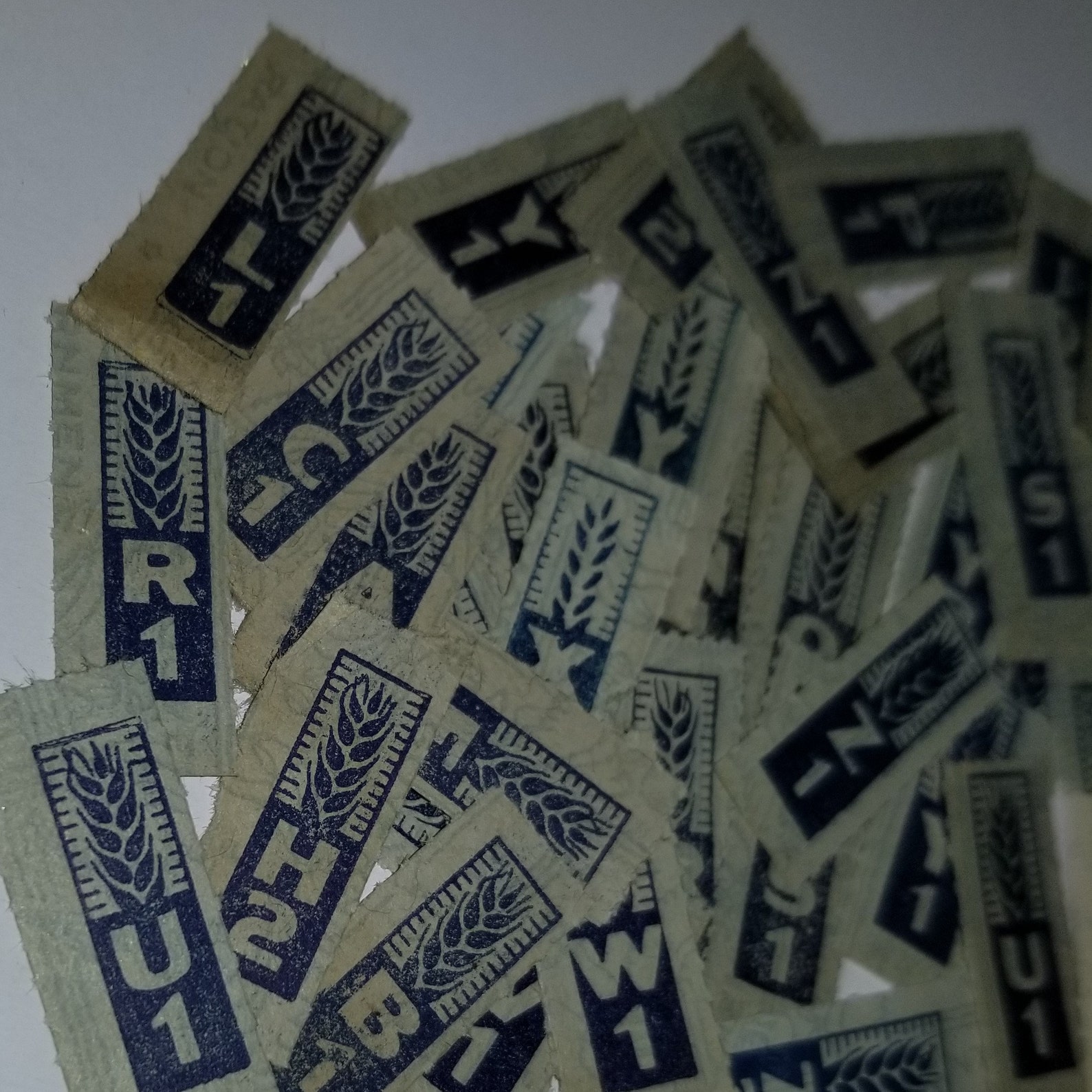 40 WWII Era Blue Ration Stamps Coupons Numbers Letters - Etsy