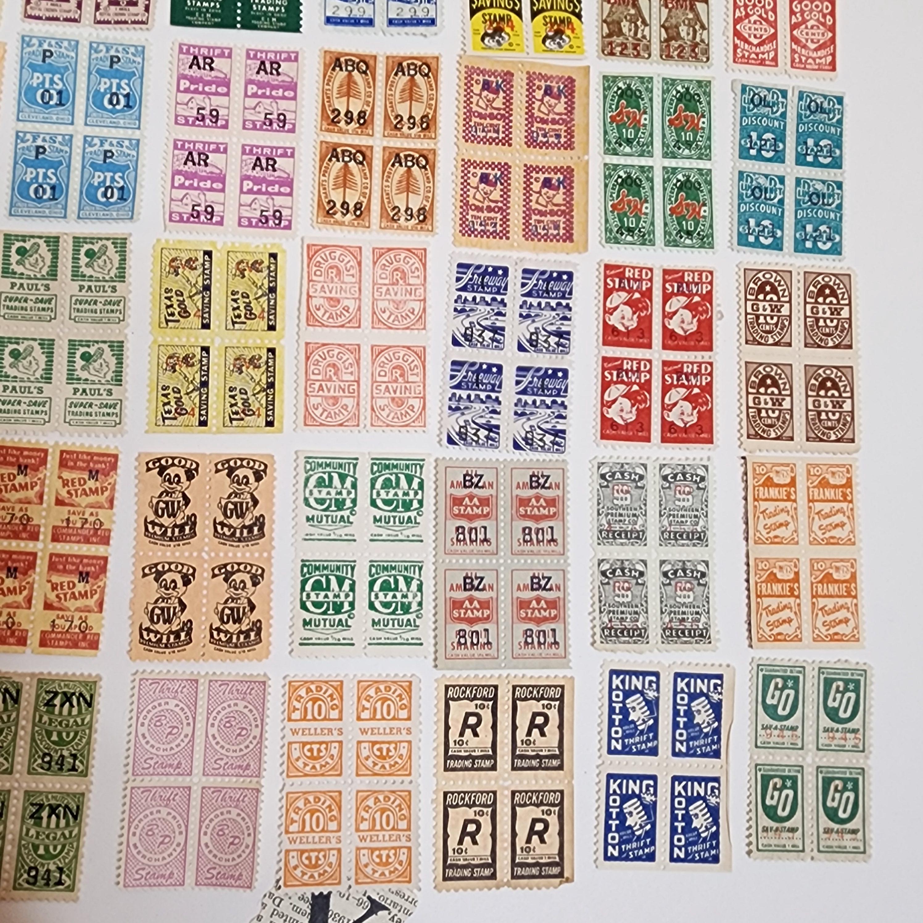 168 Savings Stamps 42 Different Blocks of 4 Trading Stamp Sample Pack ...