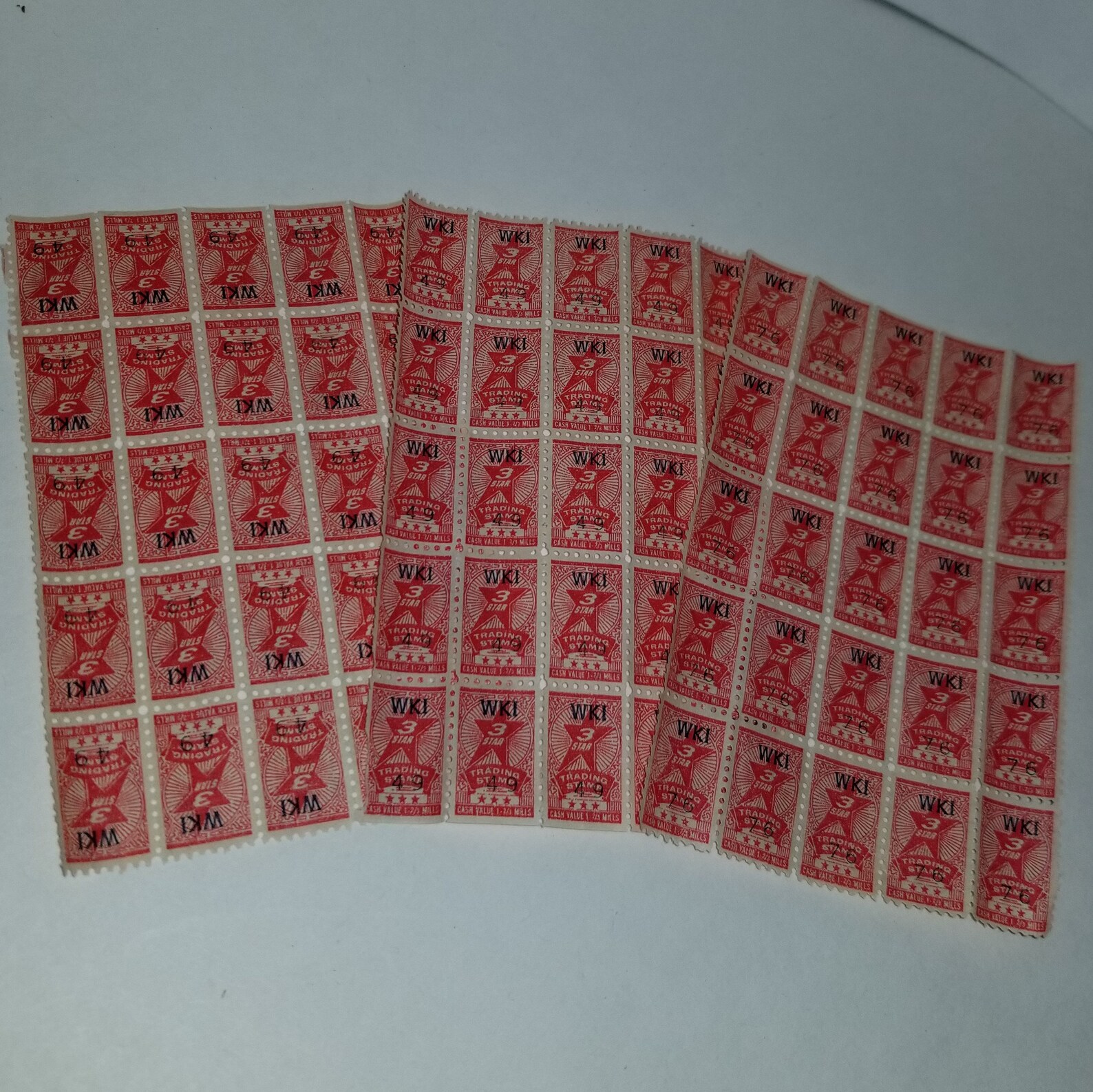 75 Red 3 star savings trading stamps 3 sheets of 25 Vintage Etsy