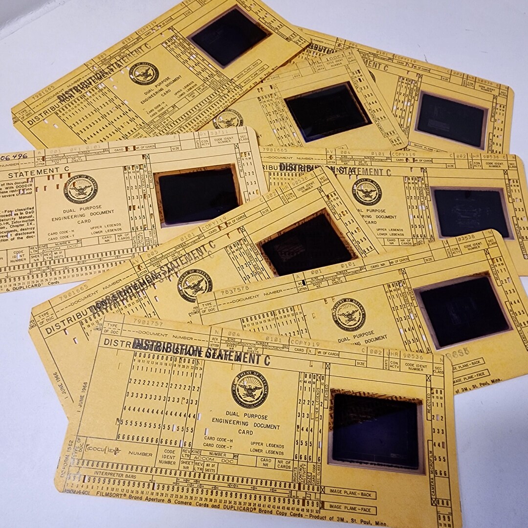 Computer Puncture Card 8 Computer Data Cards Yellow Computer Punch Card Microfiche Aperture ...