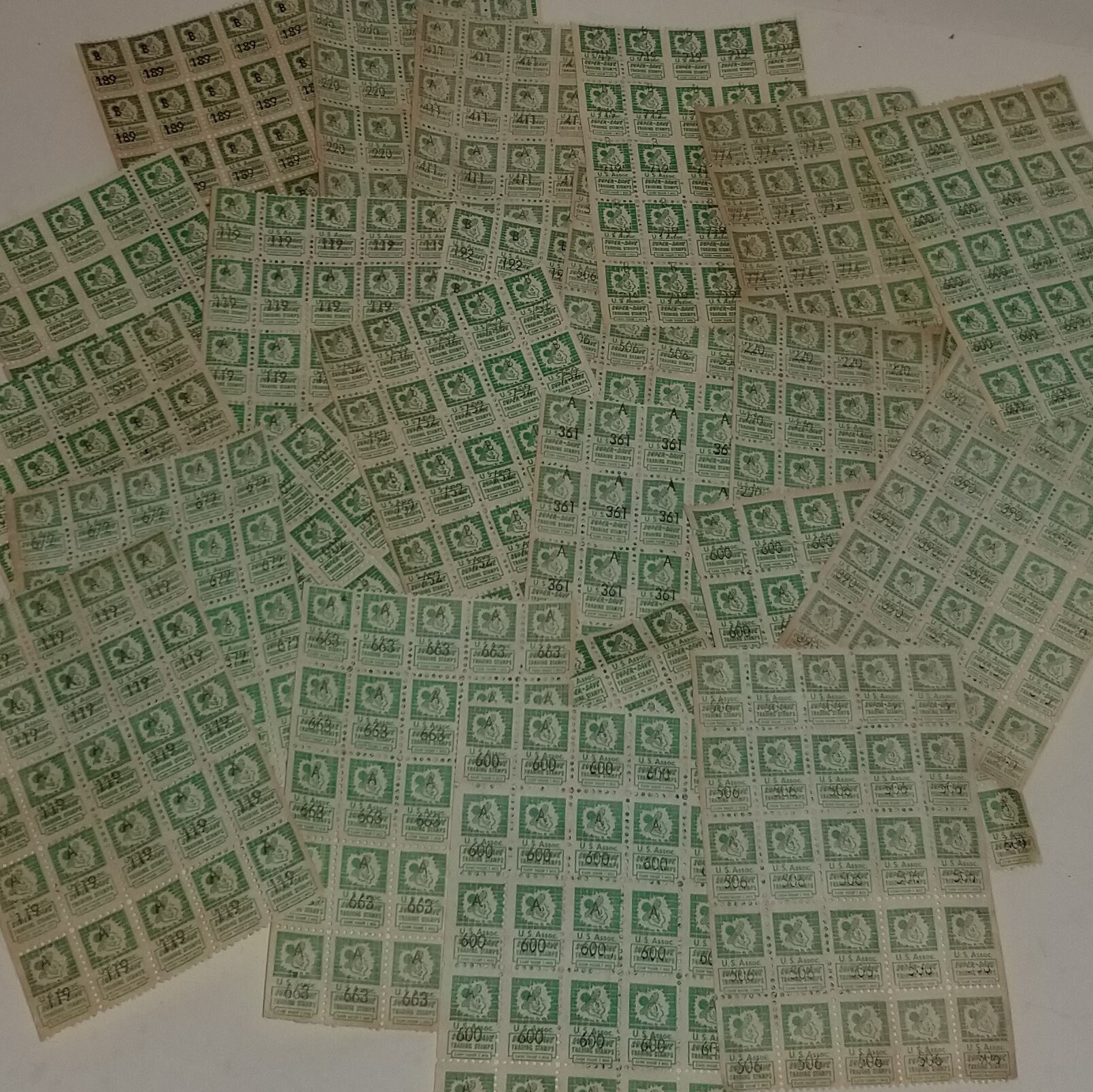 3 sheets Super Save savings trading stamps 3 pages of 25 green Etsy