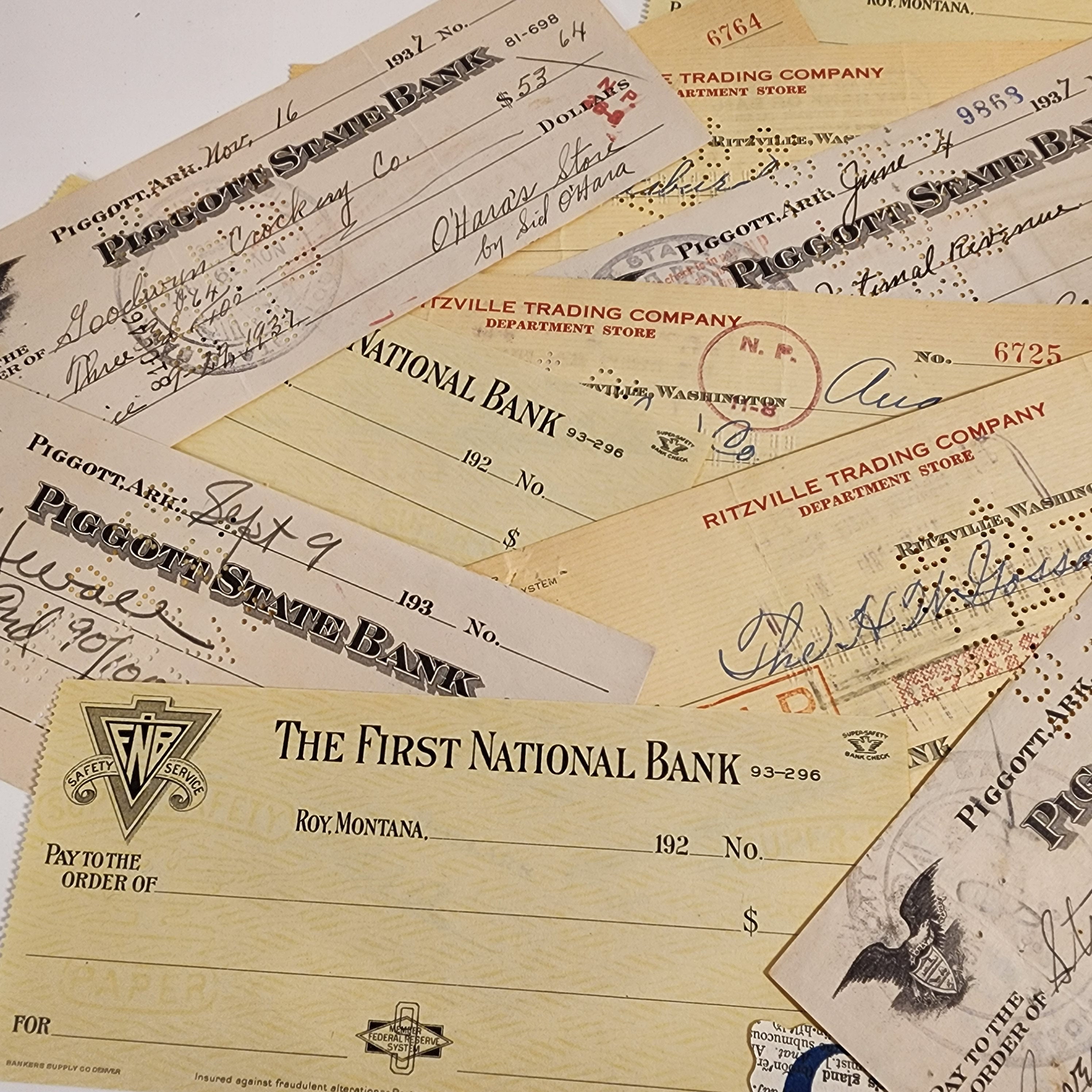 6 Vintage Bank Checks 1920s 1930s Blank 2 - Etsy