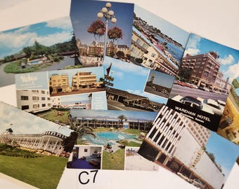 10 souvenir postcards road trip motels hotels 1950s to 1980s US travel post cards unused cards vintage paper art supplies ephemera lot C7