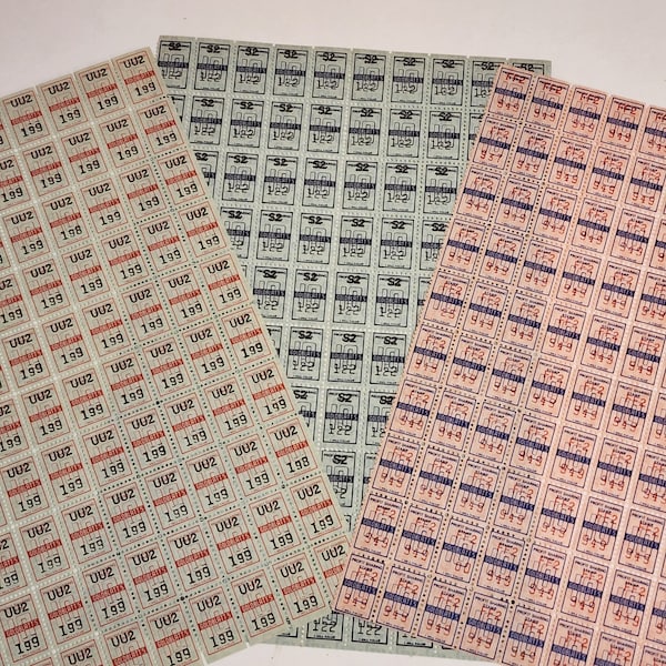 Full sheet Goldblatts savings stamps color choice Goldblatts trading stamp sheets Vintage paper art supplies ephemera lot junk journal