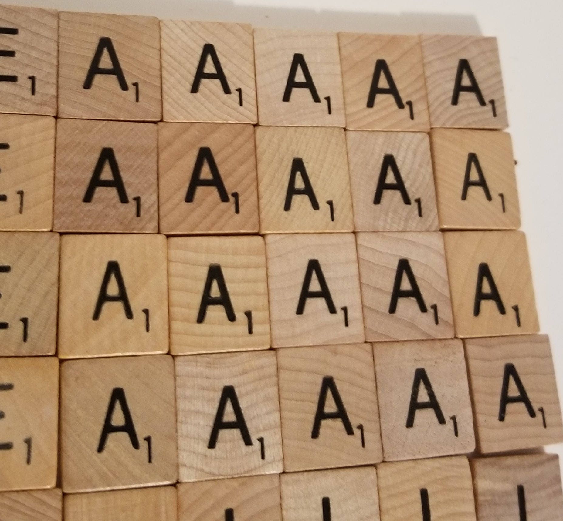 20 Scrabble Vowels Letter Tiles Game Tokens Wood Lot Playing Etsy