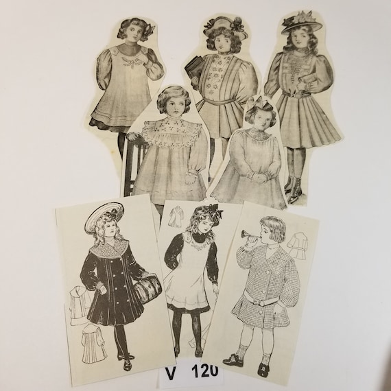 8 Girls Fashion Clippings Early 1900's Women's Magazines Children