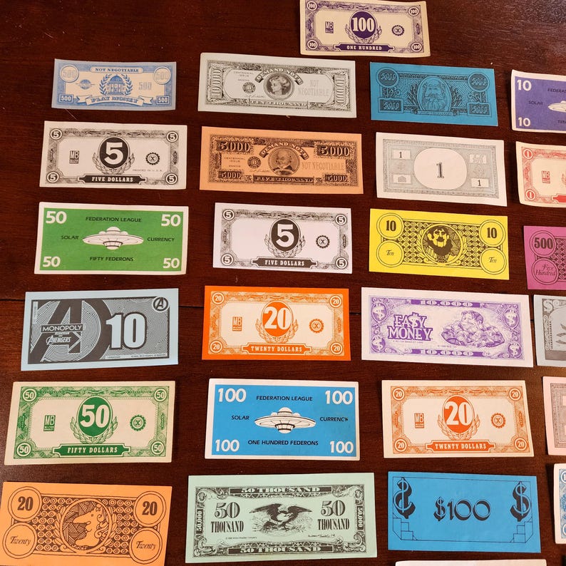 Simple Money Sample Play Money Sample Pack 50 Different Pieces From Vintage Games Life ...