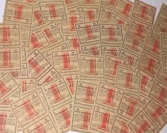 20 B&W double coupons with red number 1 sepia tone coupons Vintage paper art supplies ephemera lot collage junk journal