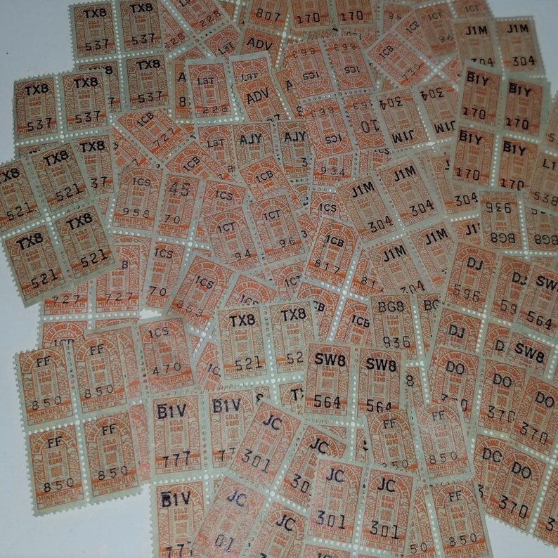 25 blocks of Gold Bond savings stamps 100 trading stamps in Etsy
