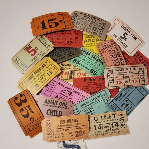 21 Different Vintage Tickets Sample Pack Theater Amusement 21 Different Vintage Tickets Sample Pack Theater Amusement