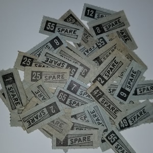50 WWII era ration stamps coupons SPARE blue gray Vintage military paper ephemera art supplies
