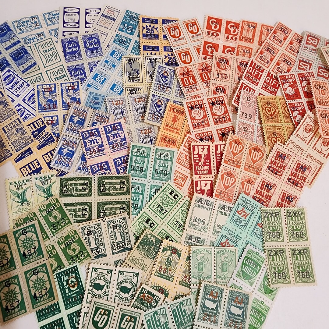 80 Savings Stamps Sample Pack 20 Blocks of 4 in Red Blue or Green ...