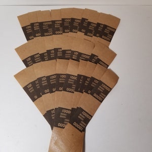 30 Vintage bill wraps money wrappers 1000 dollar denomination paper wrappers paper ephemera scrap paper art supplies 1x