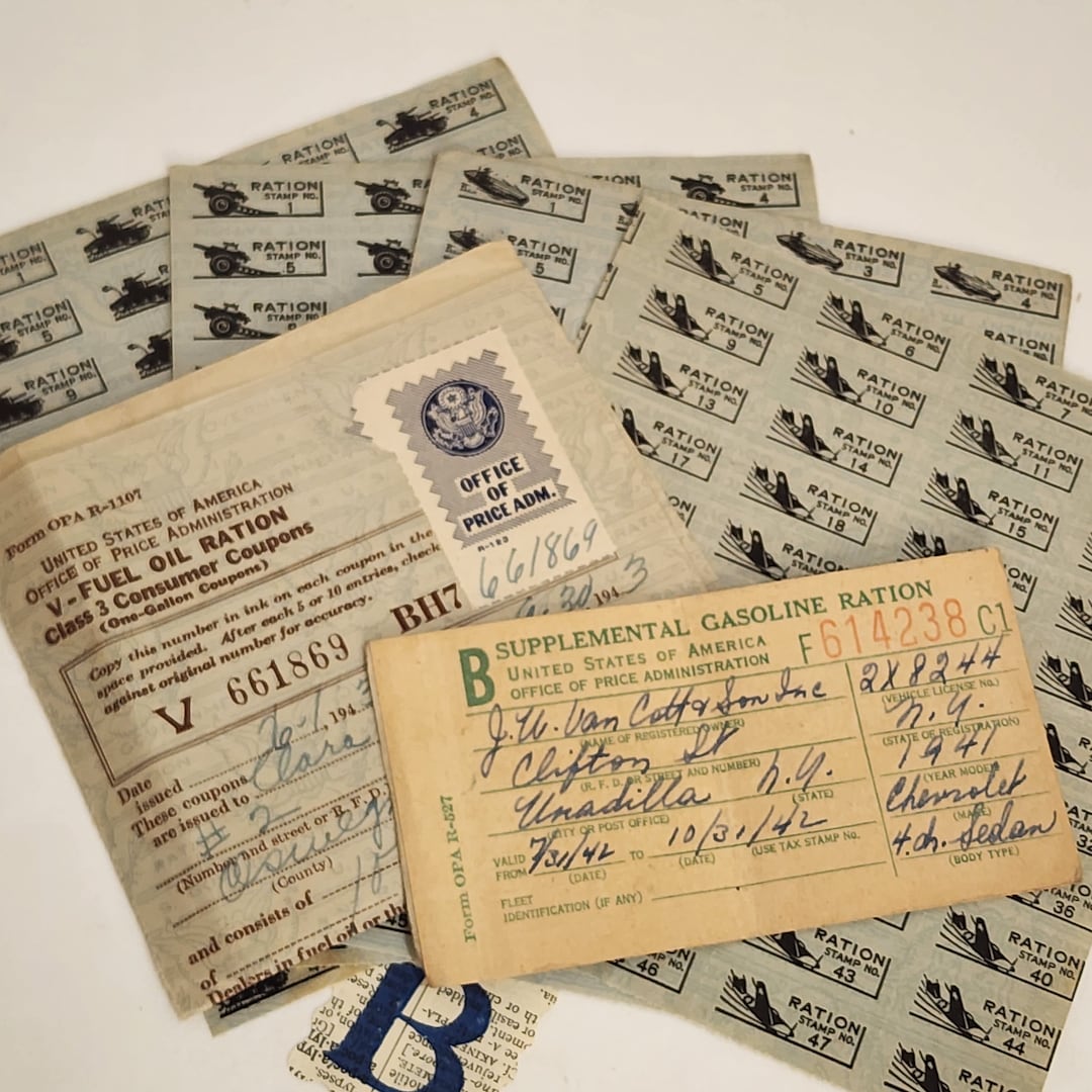 6 1940s Ration Papers WWII Gasoline Ration Folder Handwritten - Etsy