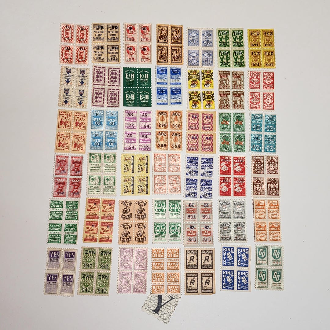 168 Savings Stamps 42 Different Blocks of 4 Trading Stamp Sample Pack ...