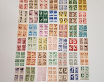 168 savings stamps 42 different blocks of 4 trading stamp Sample pack Vintage paper art supplies ephemera lot collage junk journal Y