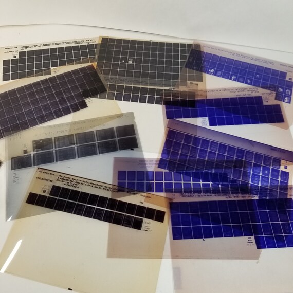 10 Vintage Microfiche Film Sheets 1970's Blue Black - Etsy