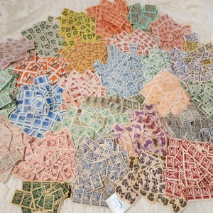 Large Lot of savings stamps many different brands some HTF trading stamps sample pack vintage paper art supplies ephemera lot P