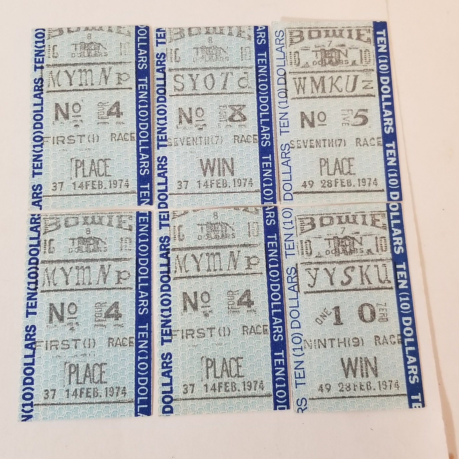 6 Blue Horse Racing Ticket Betting Tote Slips Colorful Lot Etsy