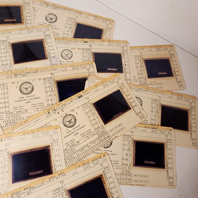 8 Computer Data Cards off White Color Sepia Band on Top Computer Punch ...