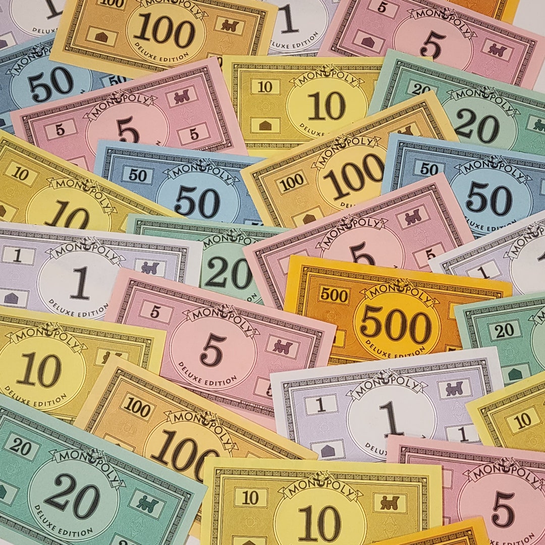30 Piece Monopoly Game Money Vintage Monopoly Deluxe Parts Paper Money