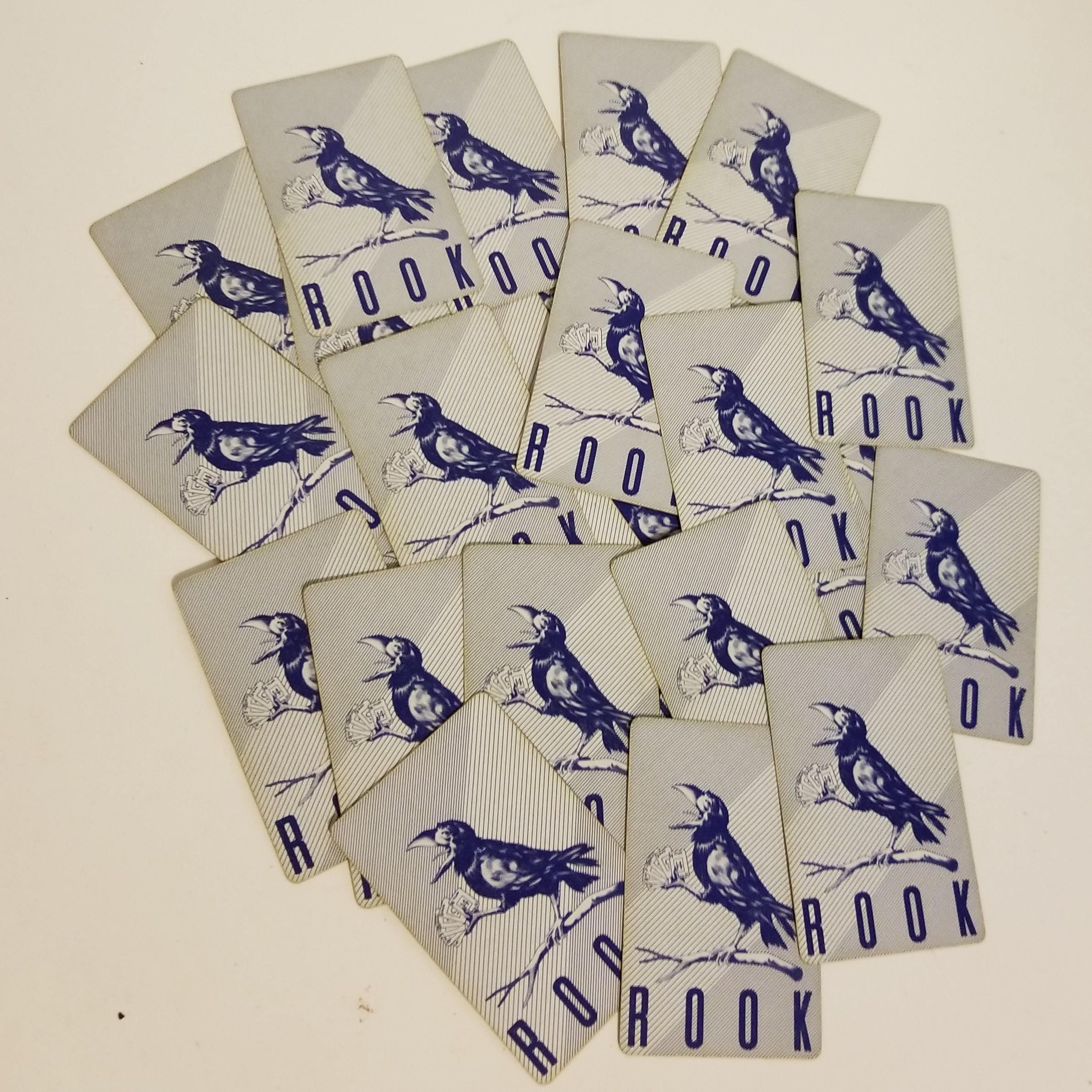 6 Very Old Blue ROOK Bird Playing Cards Old Game Cards Striped - Etsy