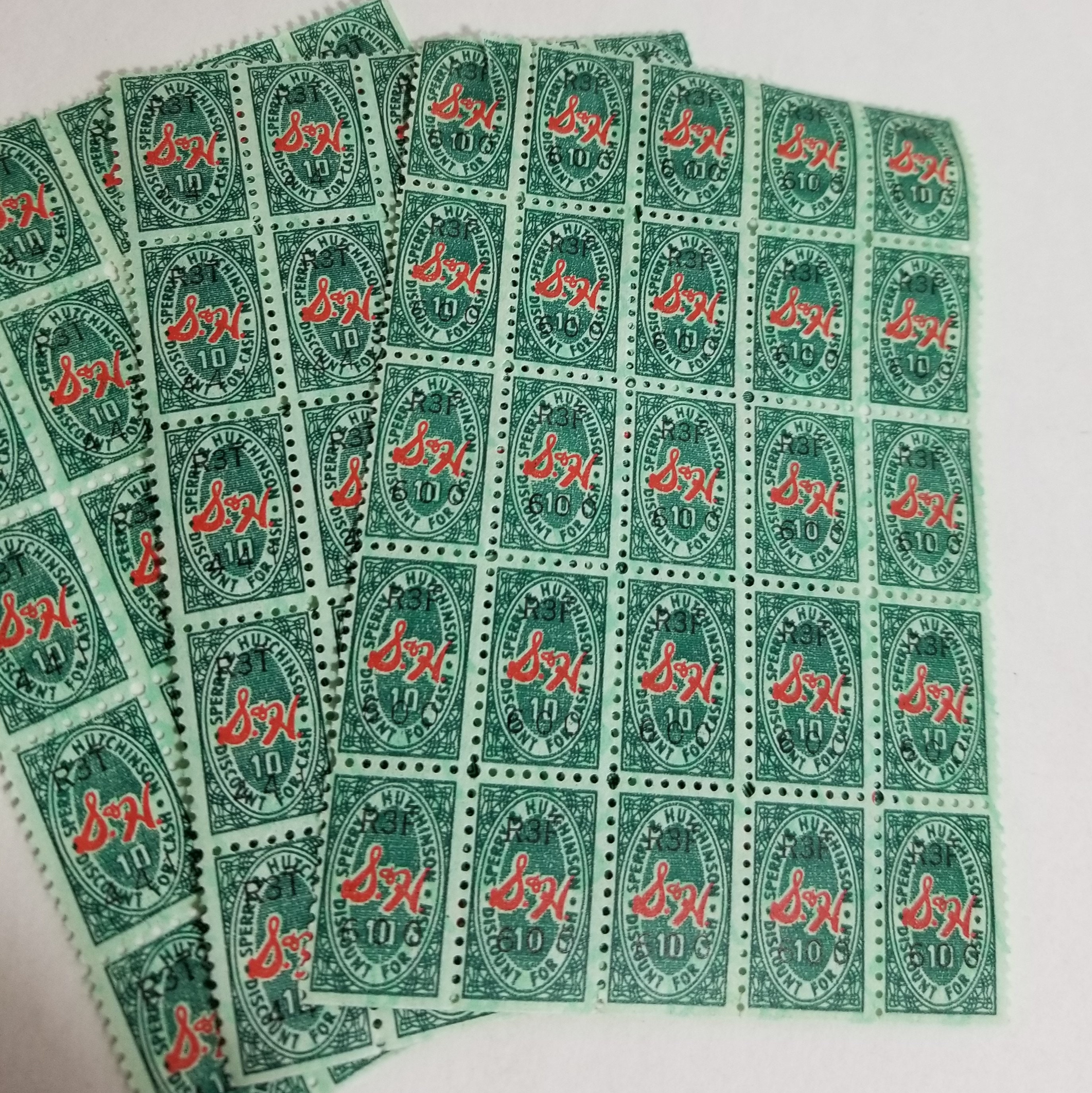 75 green S&H savings trading stamps oldest design 3 sheets of Etsy