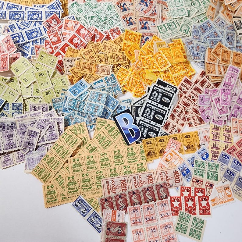 Large Lot of Loose Savings Stamps Many Different Brands and Colors ...