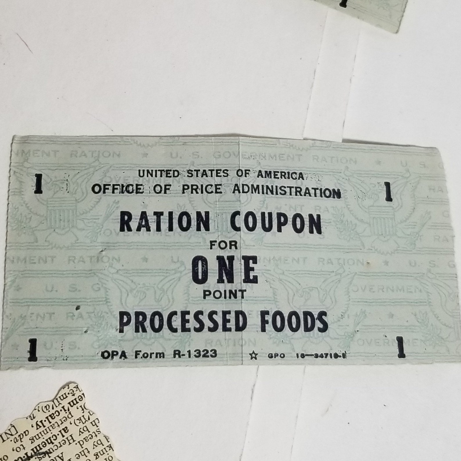 4 ration coupons WWII processed food certificate blue