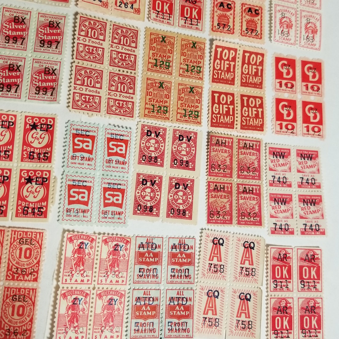25 blocks of red savings trading stamps all different blocks Etsy