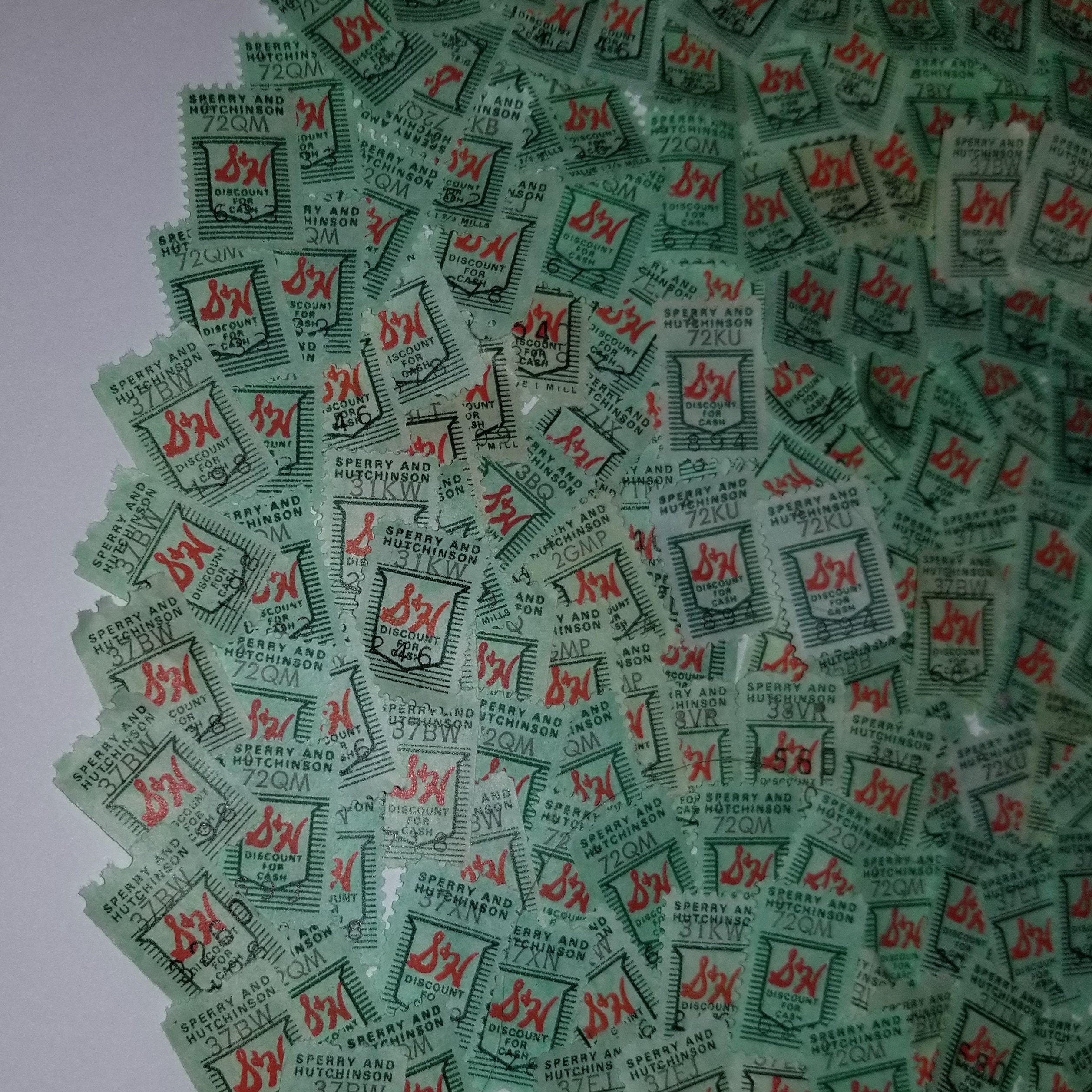 50 GO savings trading stamps singles choice of red or green Vintage paper art supplies ephemera lot