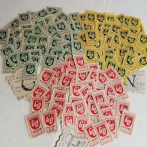 50 GO savings trading stamps singles choice of red or green Vintage paper art supplies ephemera lot