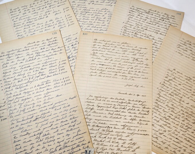 5 Handwritten Pages 1920s - 30s GBU Fraternal Society Meeting Records ...