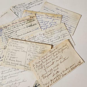 Old Recipe Note 10 Vintage Recipe Cards Handwritten Recipes Estate Lot Vintage Paper ...