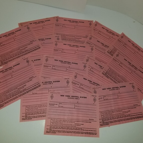 6 Pink Railroad Forms Chesapeake Ohio Railway Train Clearance Forms Thin  Papers Pages Vintage Paper Art Supplies Ephemera Lot Junk Journal -   Ireland