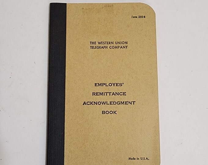 Western Union Employee Remittance Book Unused Notebook Vintage Paper
