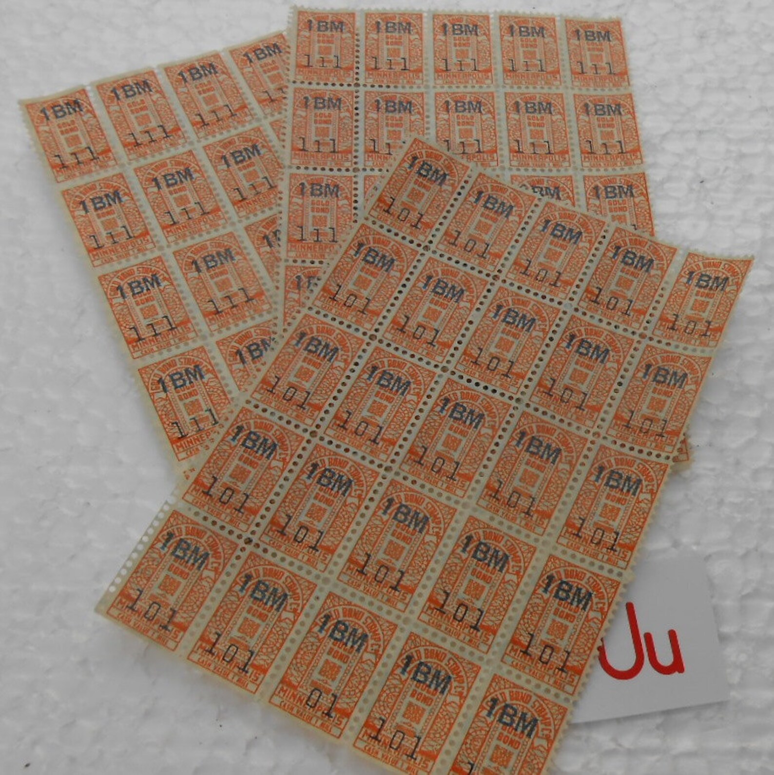 75 Gold Bond Savings Trading Stamps Orange Color 3 Sheets of Etsy