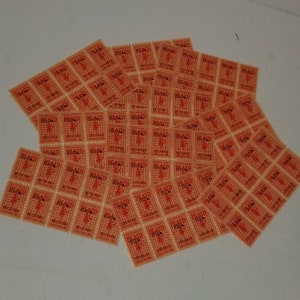 100 Plaid savings trading stamps red white color 10 sheets of 10 Vintage paper art supplies ephemera  lot junk journal collage