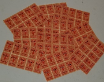 100 Plaid savings trading stamps red white color 10 sheets of 10 Vintage paper art supplies ephemera  lot junk journal collage