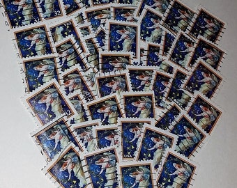 50 green postage stamps 1974 Kentucky Fort Harrod image used cancelled lot Vintage paper art supplies ephemera lot