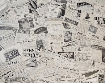 Random pick 50 antique Victorian ads early 1900's Women's magazine advertising vintage paper art supplies ephemera lot