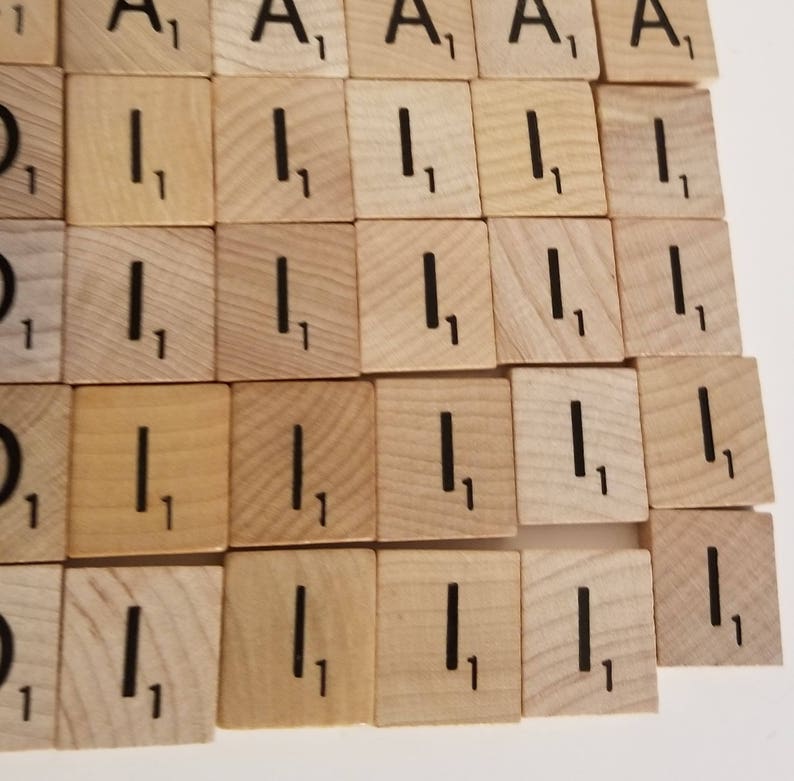 20 Scrabble Vowels Letter Tiles Game Tokens Wood Lot Playing Etsy