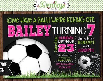 soccer invitation etsy