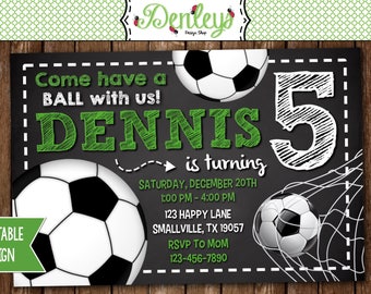 Soccer Invitation Etsy