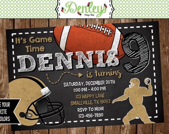 Football Birthday Printable Invitation (NO01)