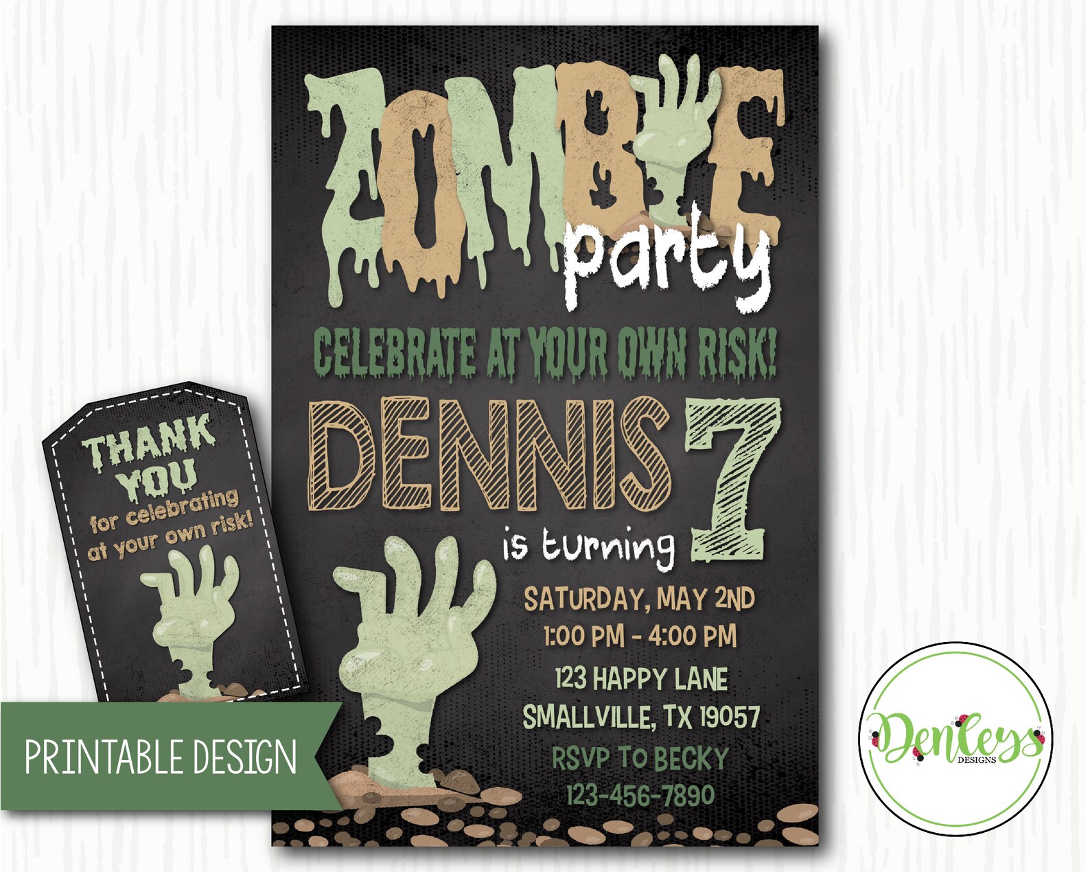 Zombie Invitation Zombie Party Zombies Zombie Theme Party Etsy