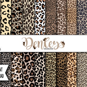 INSTANT DOWNLOAD Leopard Print Digital Paper Scrapbook Paper 12x12 Commercial Use Digital Paper 300 DPI Leopard Print Digital Paper (DP04)