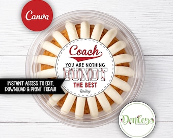 Baseball Coach Thank you Tag Baseball Coach Bundt Cake Tag Coach Gift Tag Coach Bundt Cake Baseball Coach Gift Idea Unique Coach Gift Canva